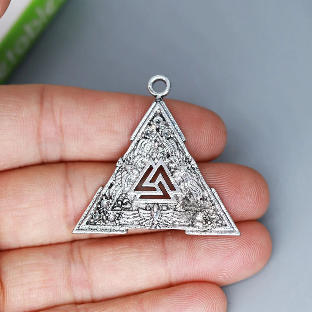 3Pcs/lot  Scandinavian Valknut  Charm Pendant For DIY Necklace Handmade Jewelry Making