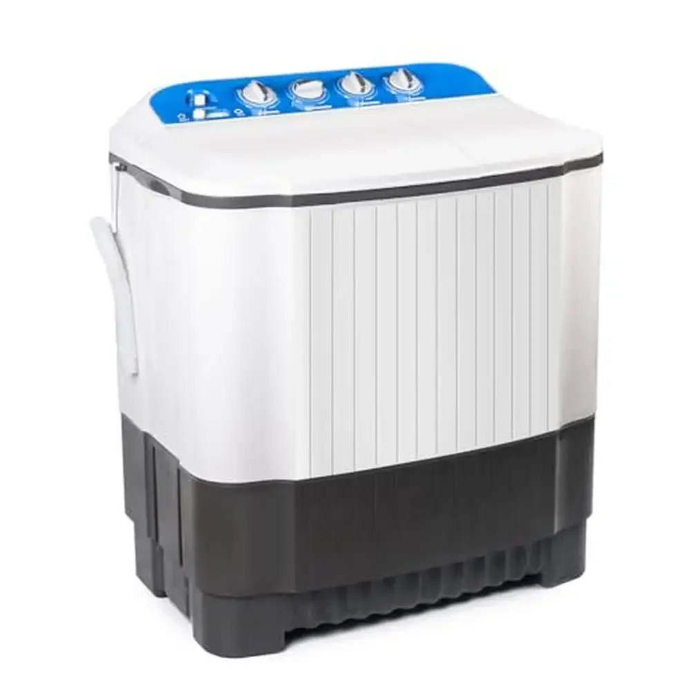 Portable 2-in-1 Washer Dryer Combo Twin Tub Machine Compact Powerful Spin Quiet Operation Dorm Apartment Bathrooms Spaces Save