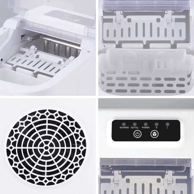 Small household cube ice maker 9 bullets of ice/6 minutes self-cleaning low noise