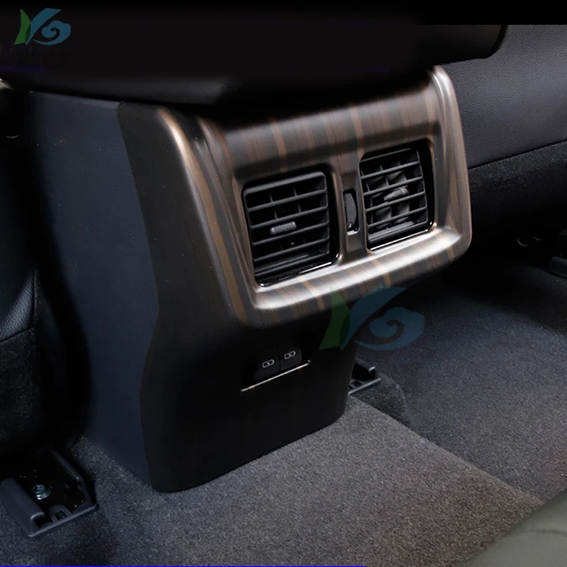 ACCESSORIES FIT For Toyota Harrier 2022 Carbon Fiber Look Rear Air Vent Cover Rear Armrest Box Cover