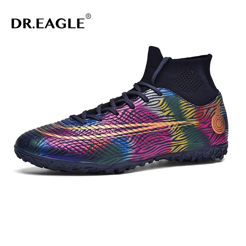 

DR.EAGLE High Ankle Men Soccer Shoes Professional Football Boots Men Anti-Slip TF/FG Studded Boots Kids Sport Shoes Sneakers Man