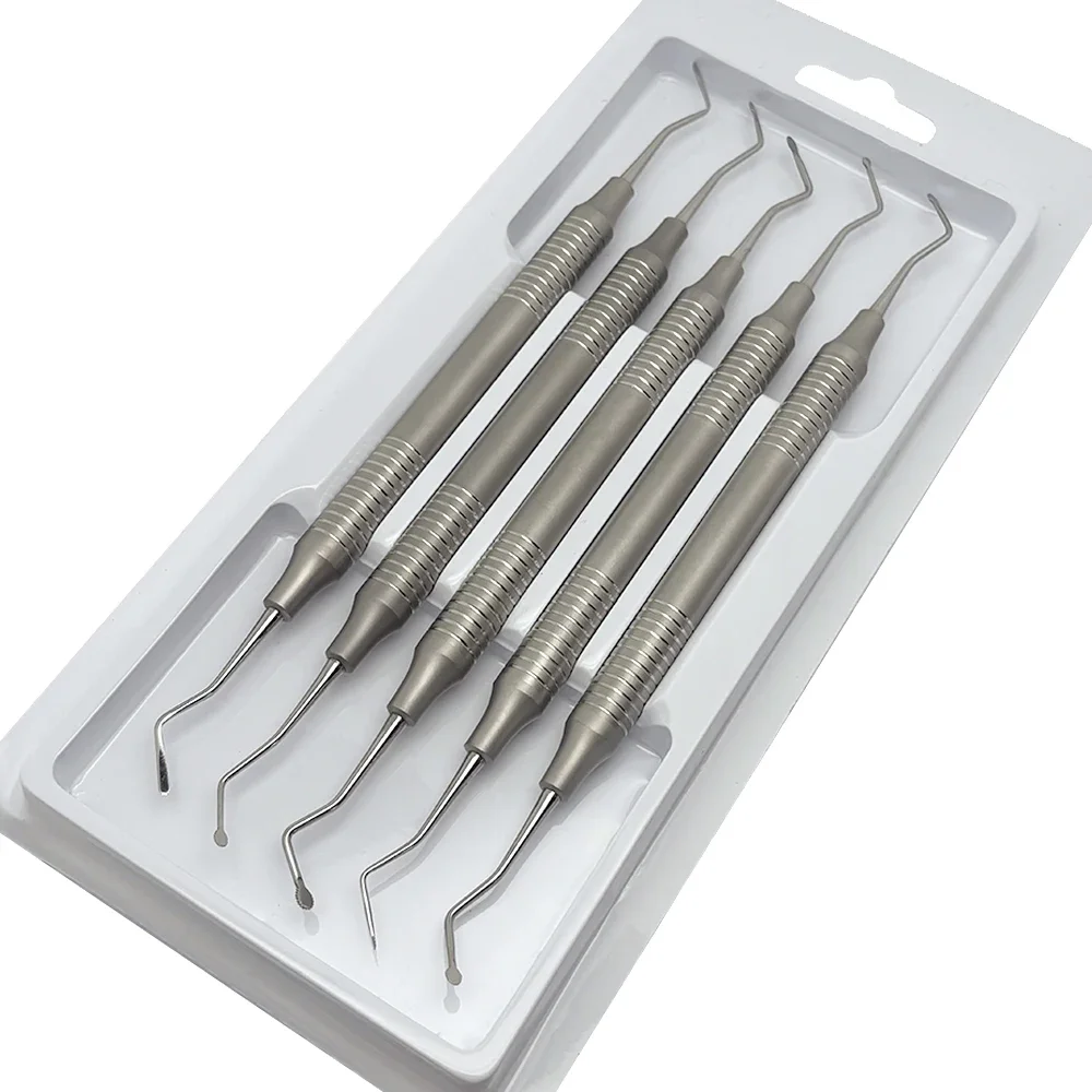 5Pcs Dental Gingival Cord Packer Retraction Instrument Serrated Picker Round Tip for Crown Prep and Implant Procedures view 6
