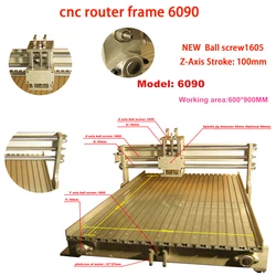 CNC Router Machine 6090 Frame 600*900mm Ball Screw 1605  Of DIY CNC Engraving Carving And Milling Machine For Metal Wood