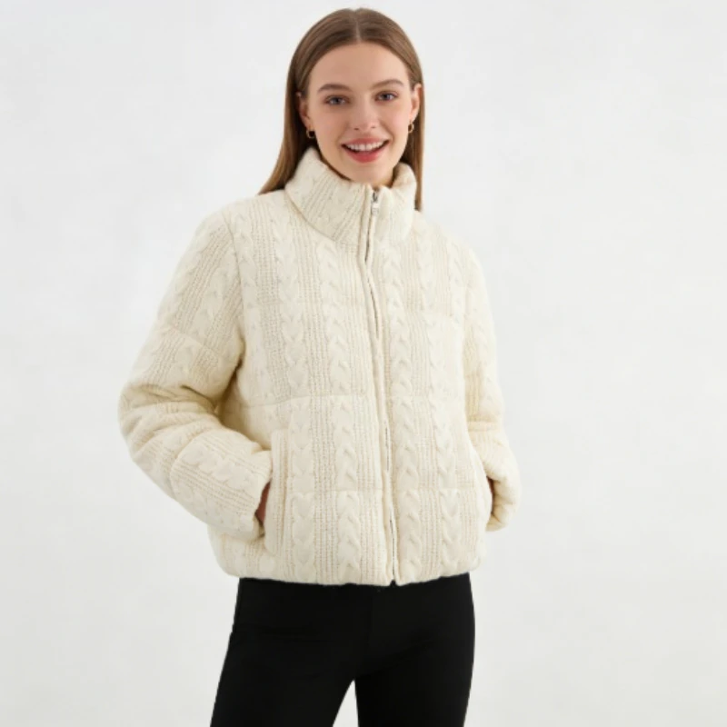 

New women's clothing European and American style French sense fashion versatile knitted cotton jacket