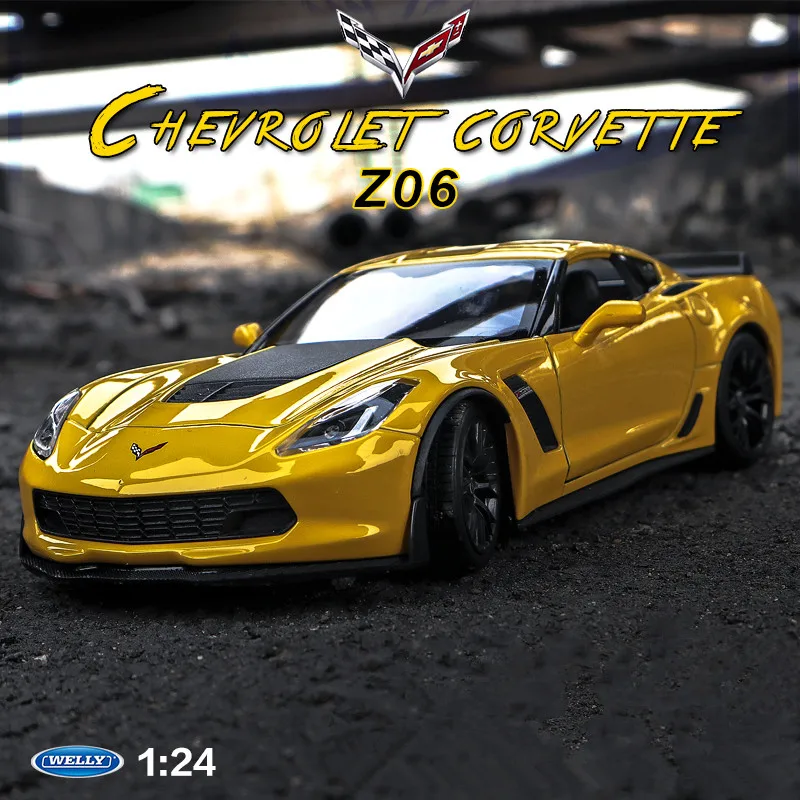 

Welly 1:24 Chevrolet Corvette Z06 Car Alloy Car Model Simulation Car Decoration Collection Gift Toy Die Casting Model Boy Toy