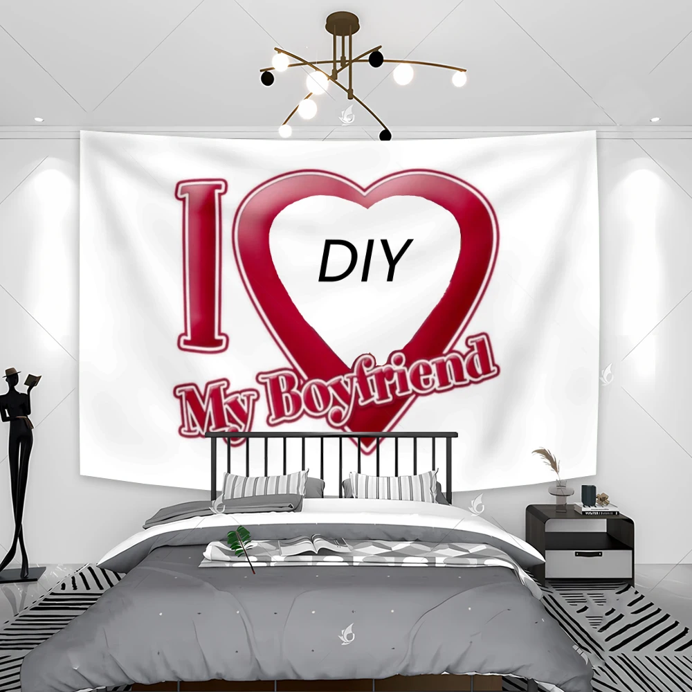 

I Love My Boyfriend/Girlfriend Diy Custom Tapestry Surprise Gift Flag