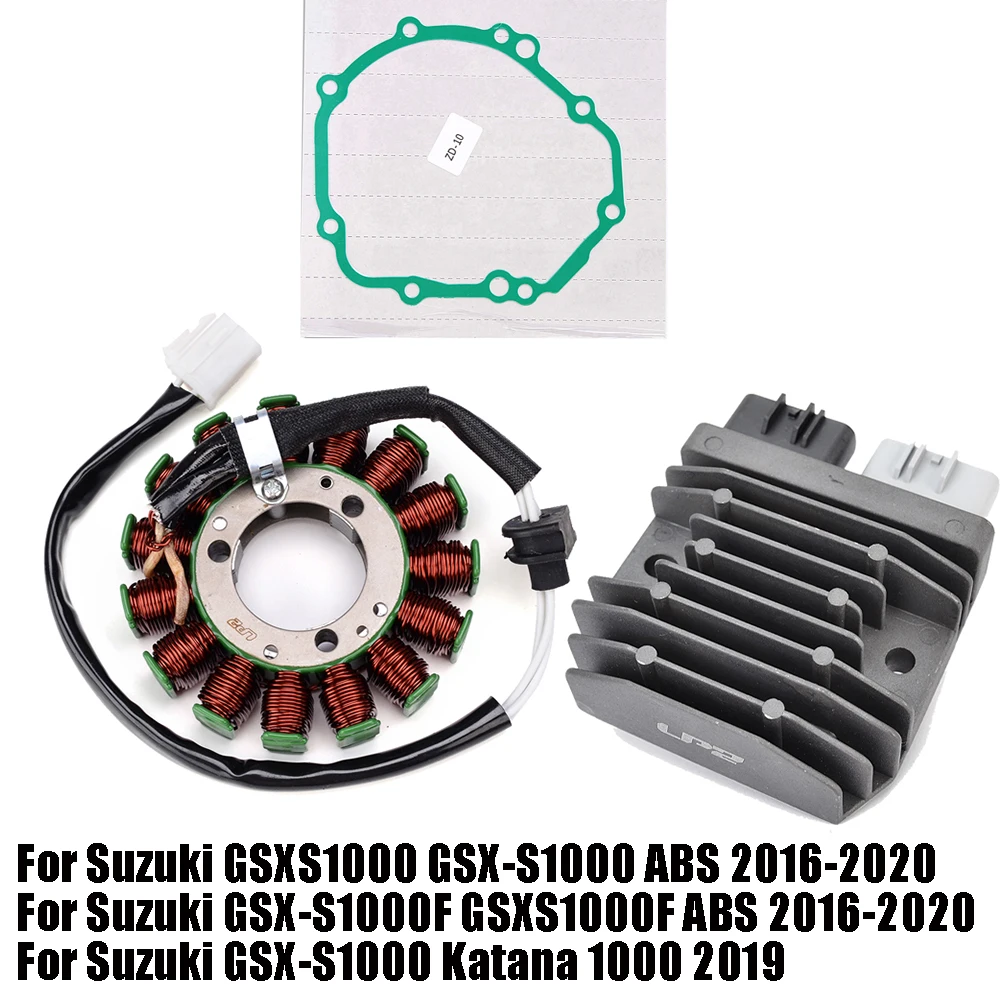 

Stator Coil Regulator rectifier For Suzuki GSXS1000 GSX-S1000 GSX-S1000F GSXS1000F ABS GSX-S1000 Katana 1000 2019 with Gasket