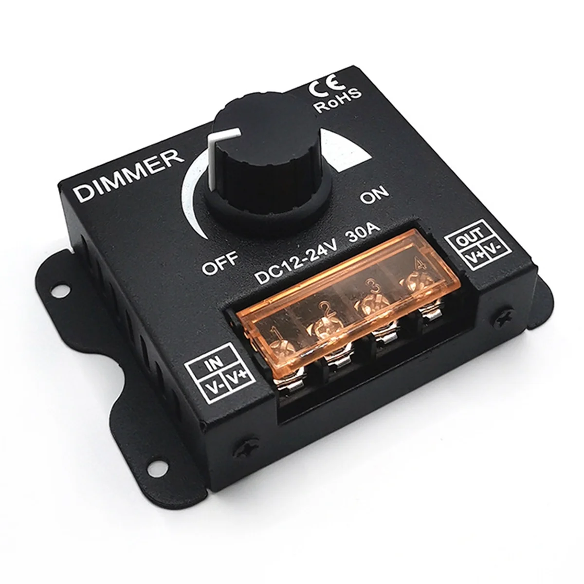 ABZV-5PCS DC 12V 24V LED Dimmer Switch 30A แรงดันไฟฟ้าปรับ Controller สําหรับ LED Strip Light Dimming dimmer