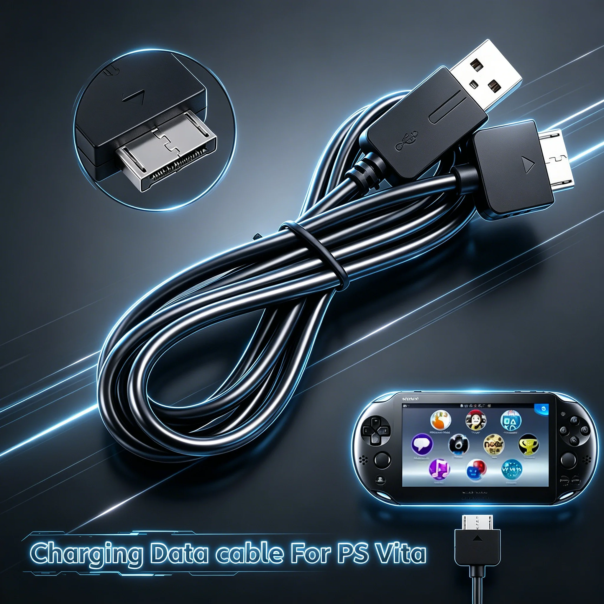 Durable Anti-break USB Power Charging Cable For PlayStation Vita PSV 1000 Game Machine Replacement Cable Accessories For Gamers