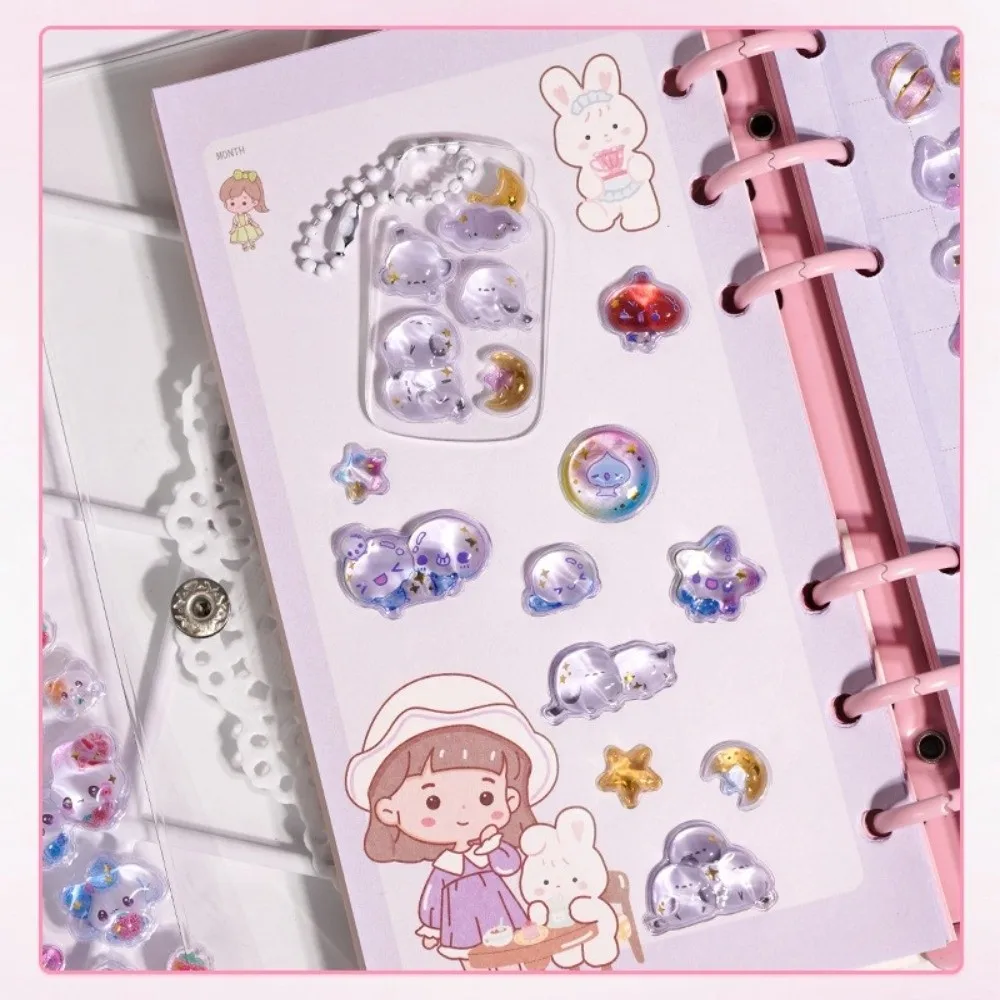 Embossed Animal 3D Crystal Sticker DIY Crafts Melody 3D Relief Stiers Drop Particle Decal PVC Relief Decorative Sticker