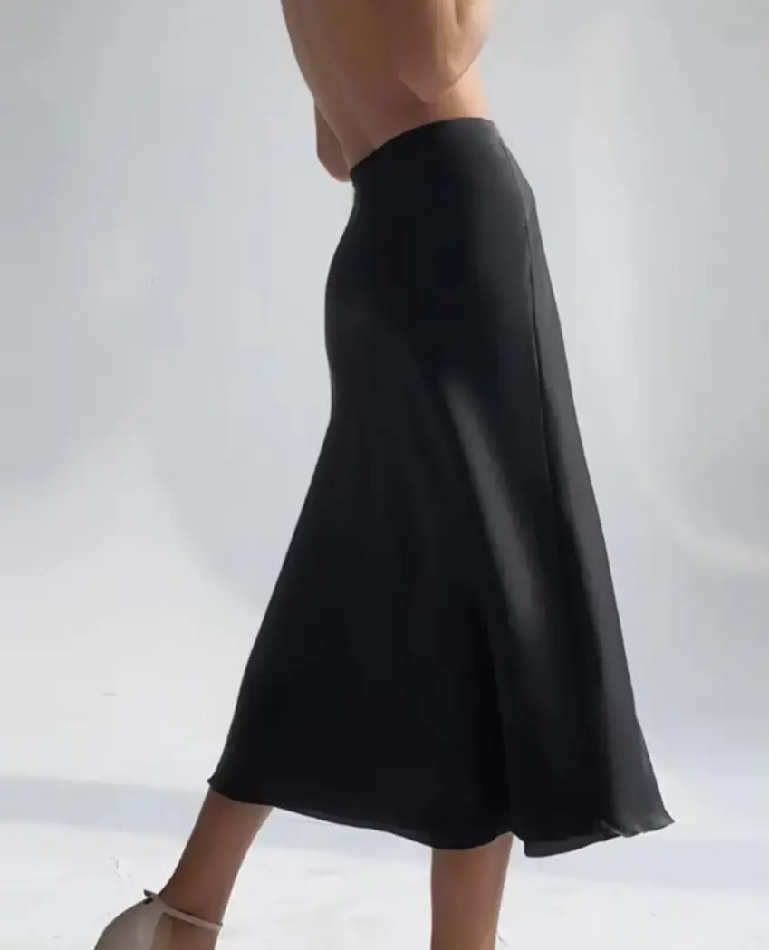 

WXOY Women Long Satin Skirt Silky Elegant High Waist Spring Summer Cocktail Party Wedding Flowy A-Line Midi Skirts