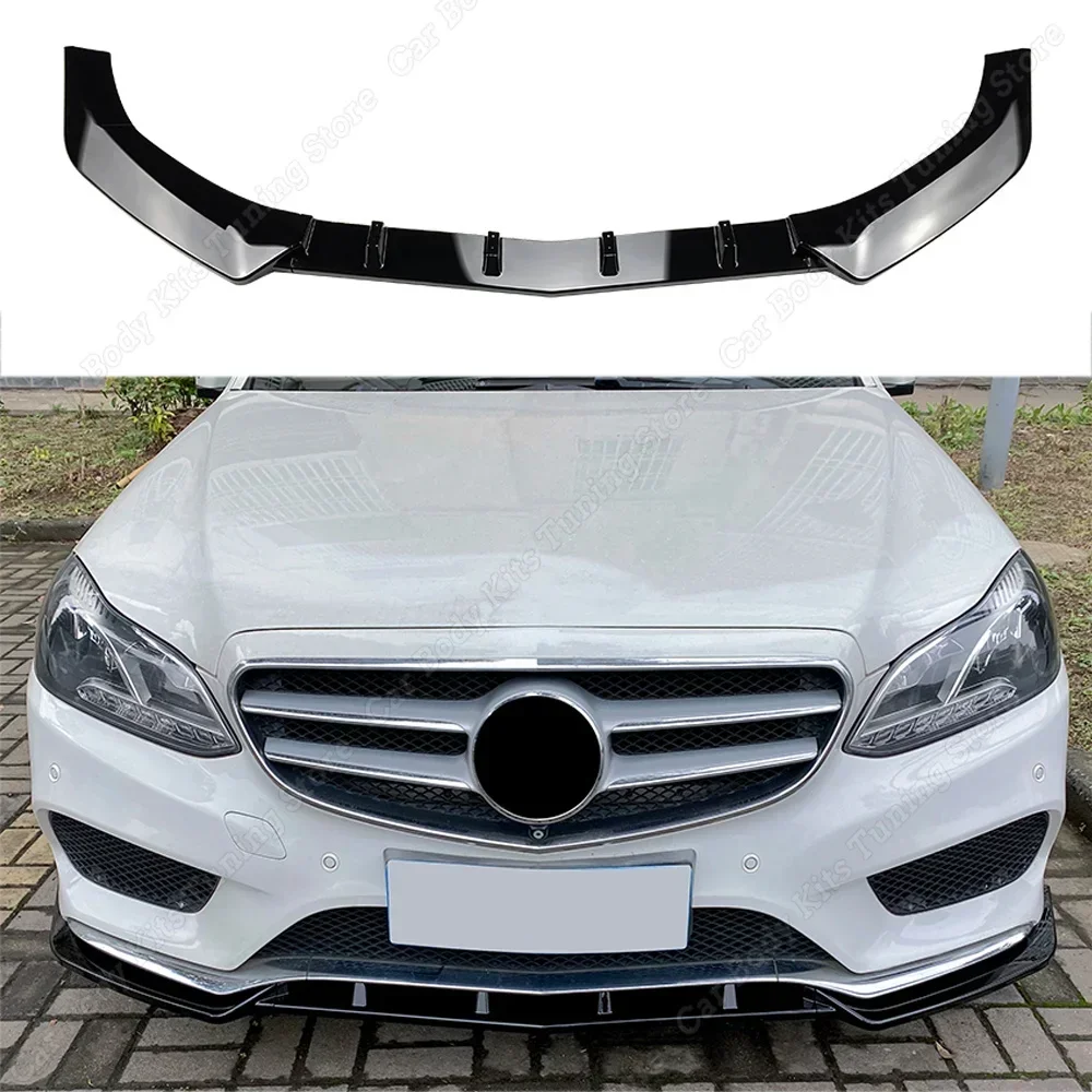 For Mercedes Benz W212 S212 Front Bumper Lip Spoiler Splitter Diffuser Bodykits  E Class E250 E300 E350 E400 2013-2015 Facelift