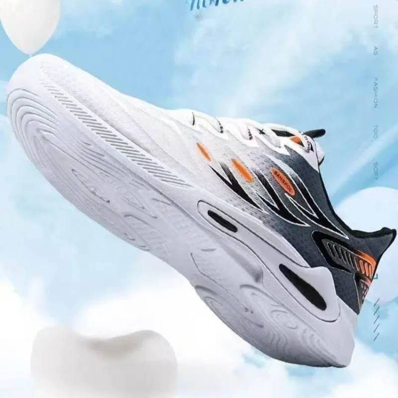 Men Light Soft Sole Men's Sneakers Gradient Mesh Breathable Running Sneakers Outdoor Non-slip Shock Absorption Casual Man Shoes