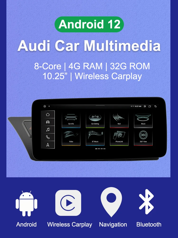 AUTOTOP Wifi 4G 10.25" Car Multimedia Player For Audi A4 B8 A5 S5 2009-2016 Wireless CarPlay Android Auto GPS Navigation BT 2Din