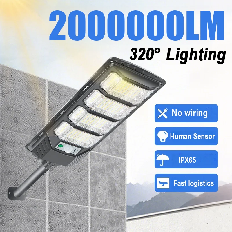 

2000000LM Ultra Bright Solar Light Sunlight Outdoor 192LED Powerful Motion Sensor Solar Lamp Garden Street Spotlight Wall Lamp