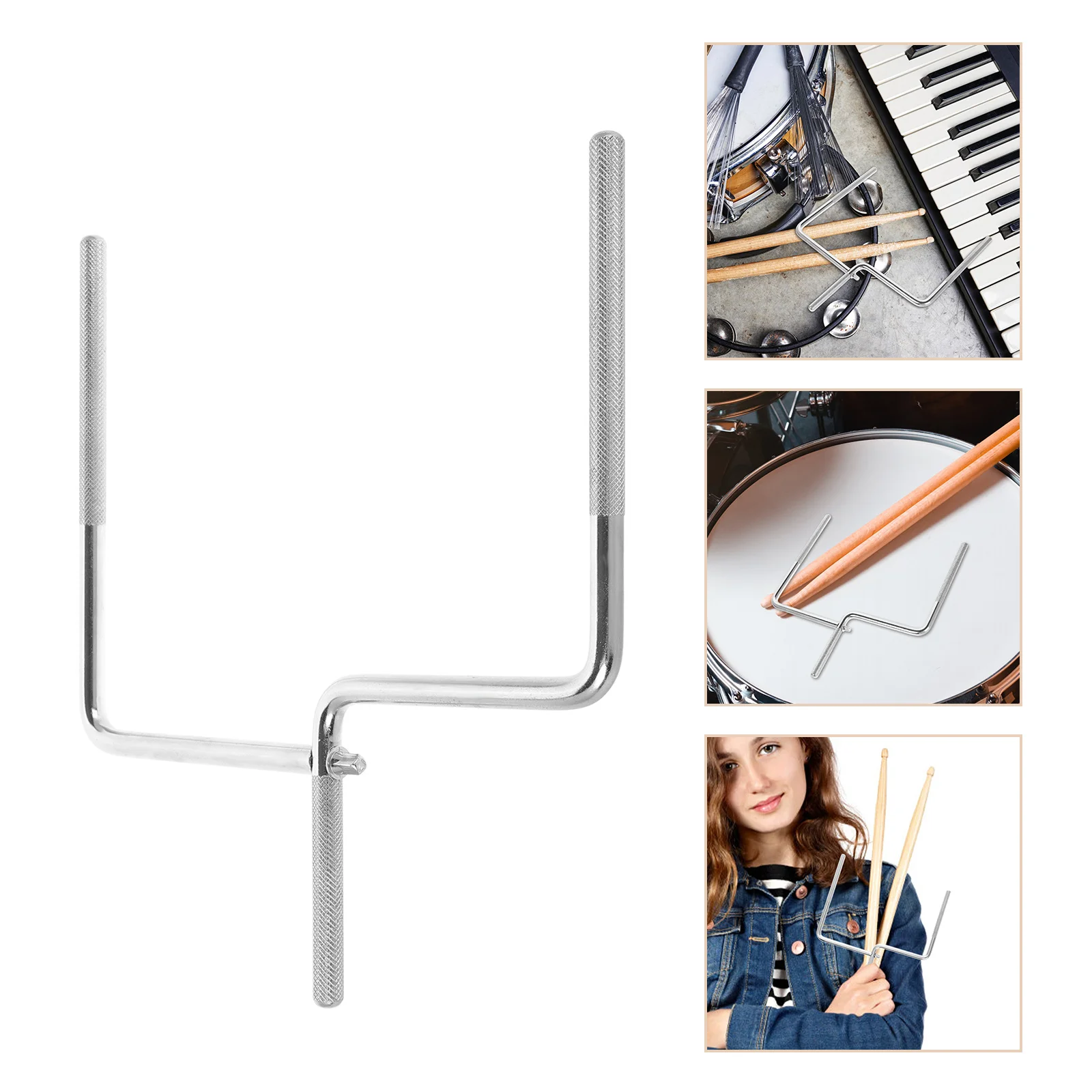 

Metal Cowbell Mount Rod Drum Kit Mounting Stand Reliable Compact Portable Cowbell Holder Music Instrument