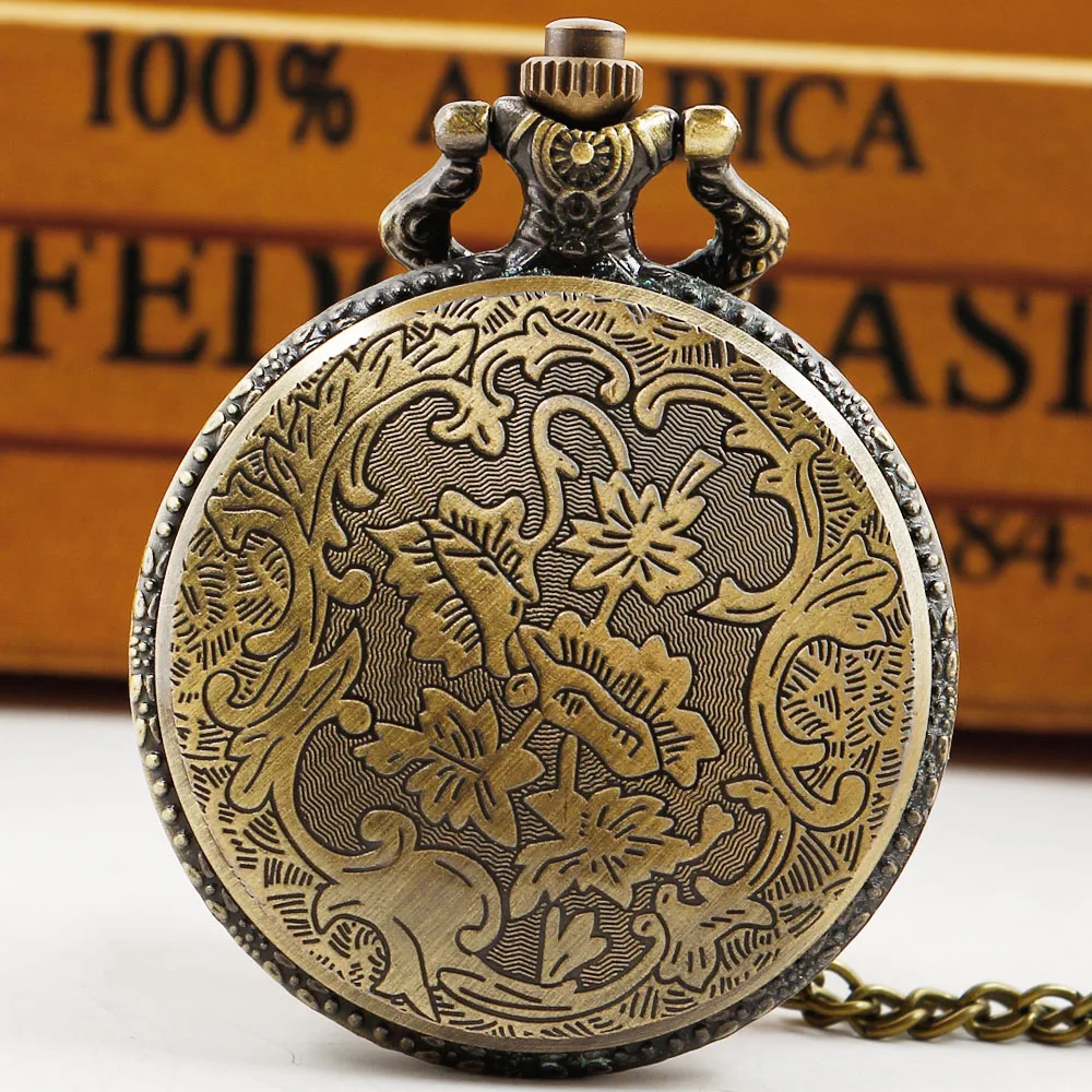 Cute Children's Pendant Fire Theme Pocket Watch Collection Quartz Movement Chain Watch Boy's Birthday Souvenir Gift