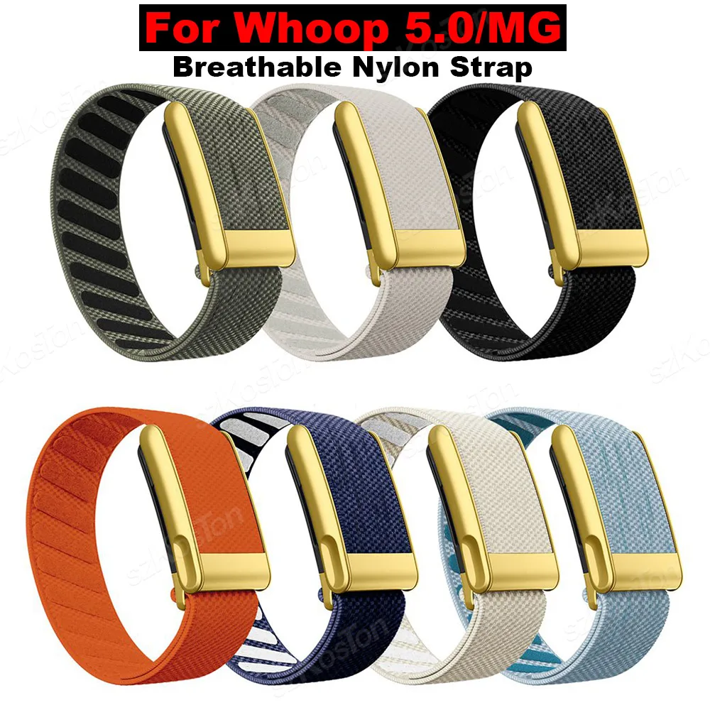 

Для Whoop 5.0 MG и Whoop 5.0 дышащие нейлоновые ленты спортивный сменный ремешок для Whoop MG с золотой металлической рамкой