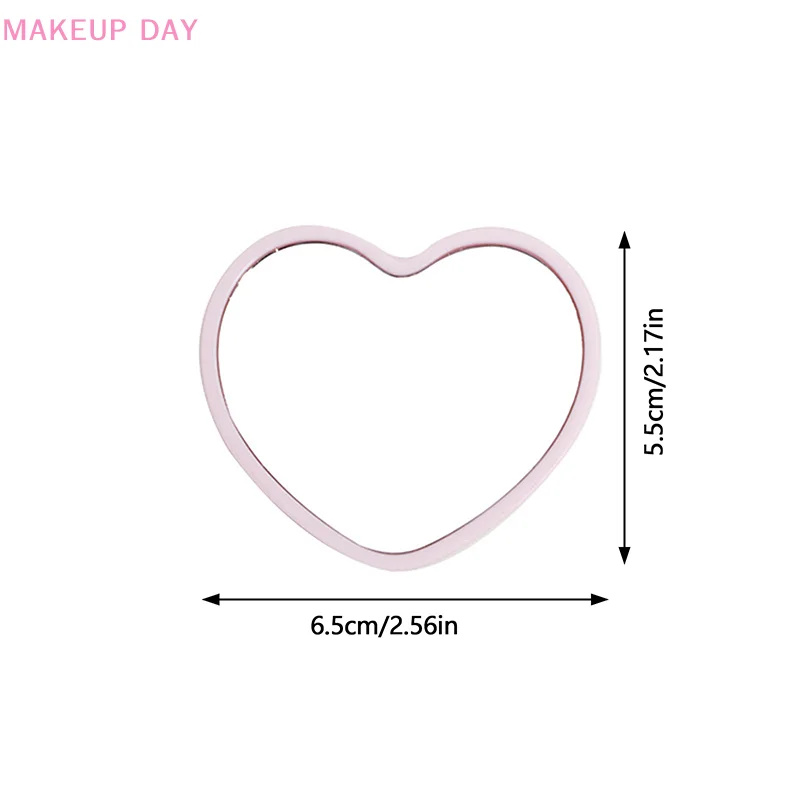 Love Shaped Handheld Mirror Practical PVC High Definition Cute Mirrors Makeup Mirror Gift Carry Traveling