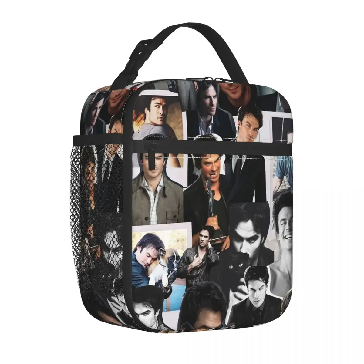 Damon The Vampire Diaries TV Show Insulated Lunch Bag Ian Somerhalder Meal Container Cooler Bag Tote Lunch Box College