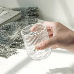 Nordic Ribbed Style Colored Glass Tumbler, Stemless Wine Tumbler, Whiskey, Water, Milk Juice, Glass Cup, 1 Piece, 250ml