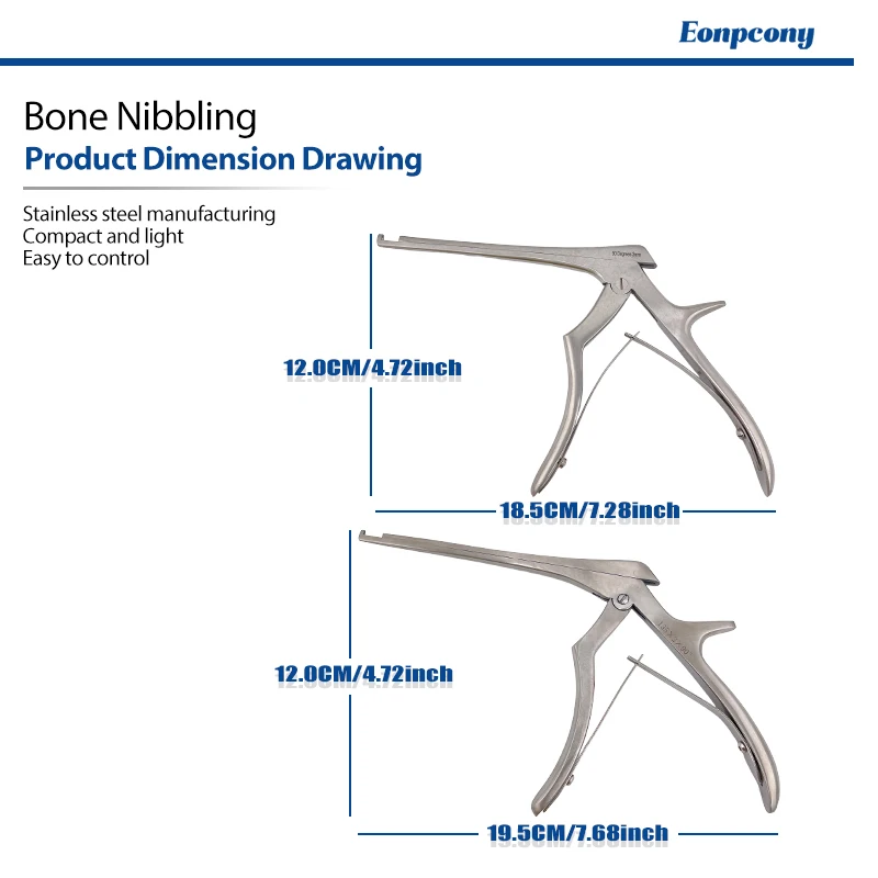 Bone Nibbling Stainless Steel Instrument Durable Bone Cutting Tool Reusable Surgical Bone Nibbling Forceps For Medical Use