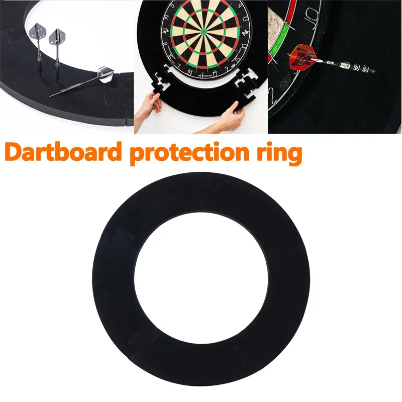 

17.75 Inch Splice Dartboard Protector EVA Damage Resistant Wall Black Universal Dartboard Shroud Ring Darts Accessories