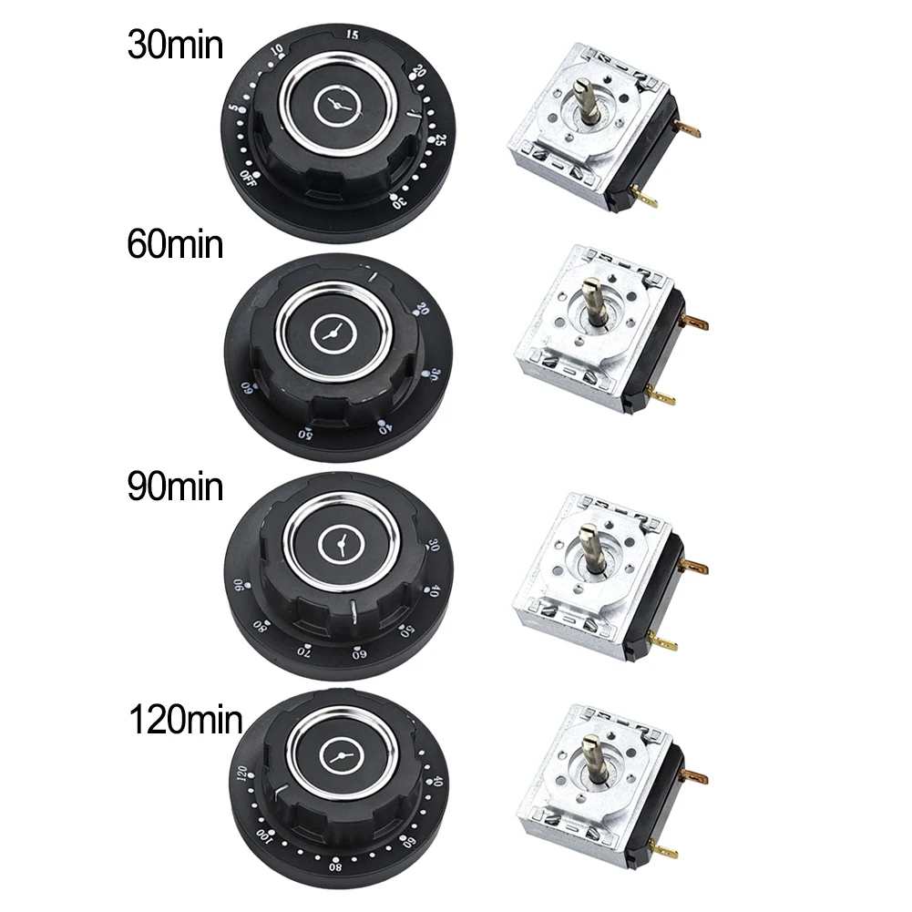 Practical Mechanical Timer Switch for Ovens 30/60/90/120min Adjustable Settings AC250V 16A with Clear Bell Alarm