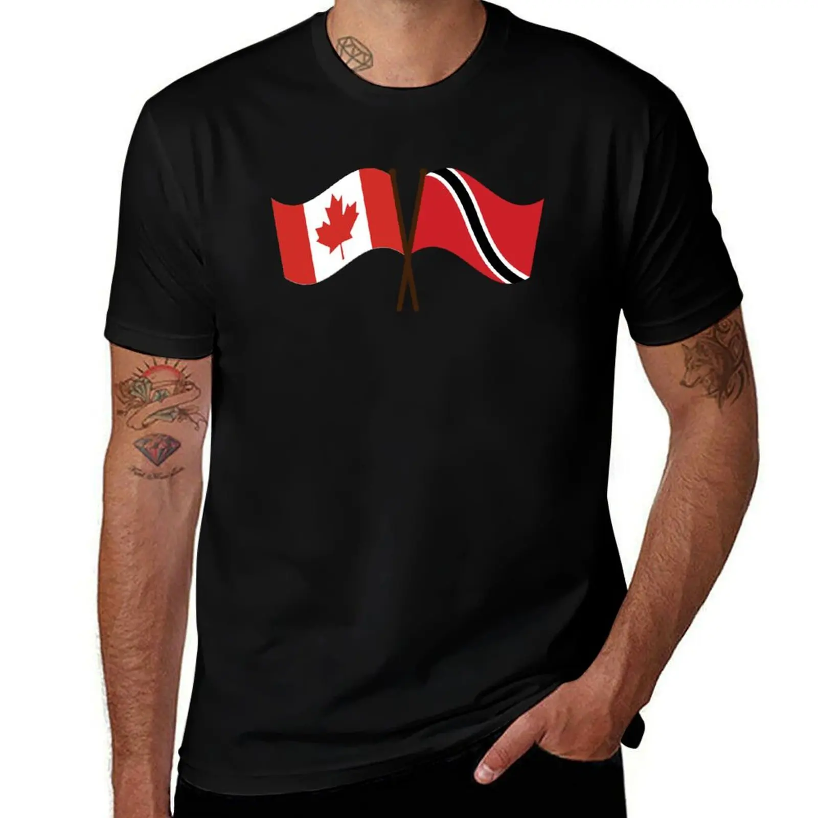 T-shirt léger de sport basique avec drapeaux d'unité de Trinité-et-Tobago et du Canada