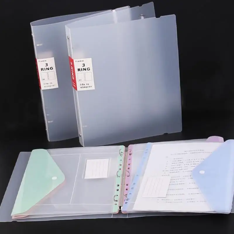 

High Capacity Transparent File Bag Binder Pockets Organizer for School Office Use Storing and Sorting Loose Leaf Paper