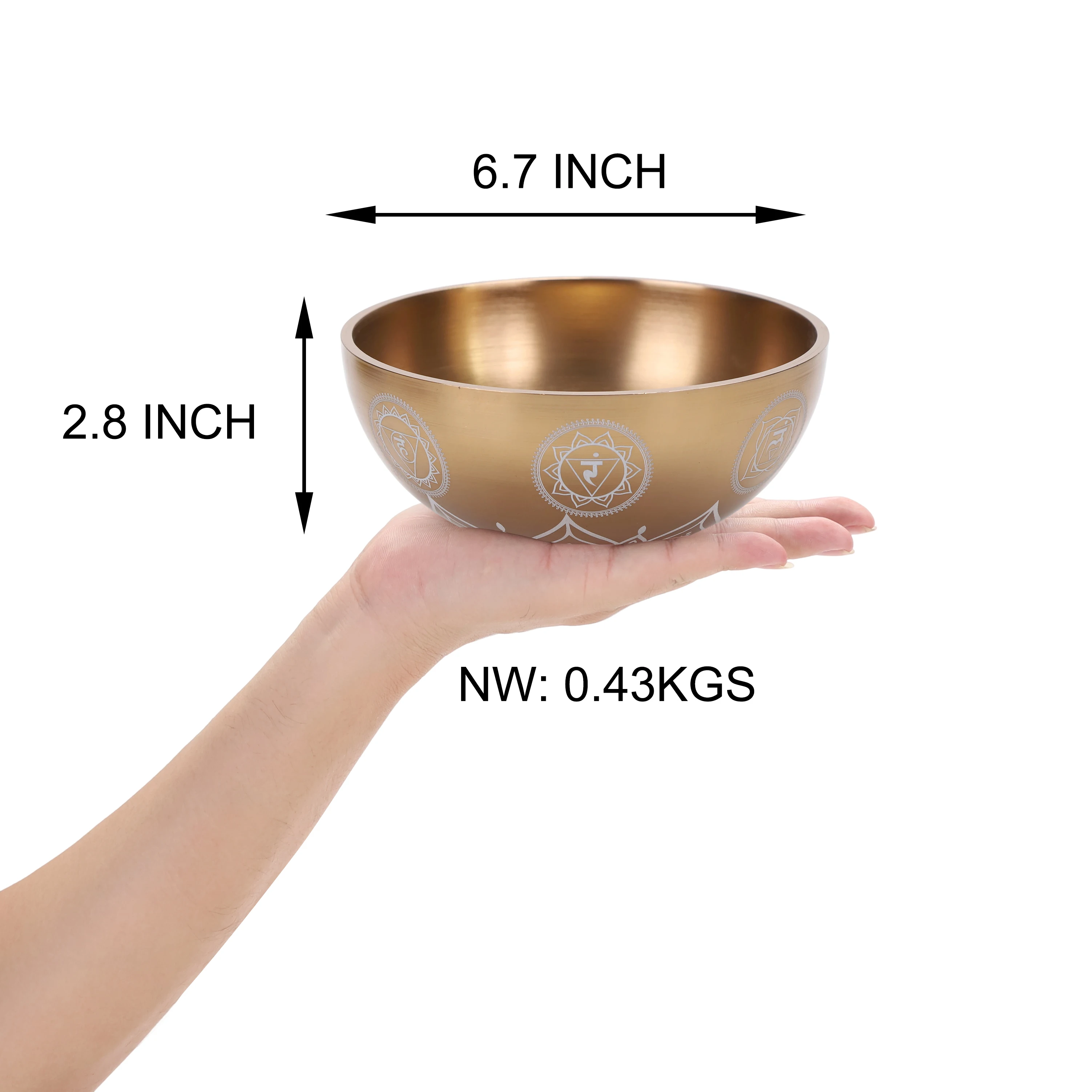 Music Bowls Copper Tuned 576 HZ D5 Note 6.7 Inch Of Schumann Frequency Therapy For Sound Healing Bath Ideal For Yoga
