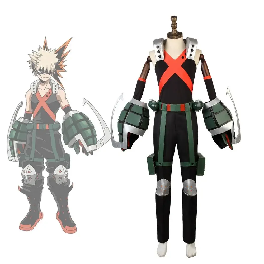 My Hero Academia Katsuki Bakugo Cosplay Costume With Armor Props Full Set Boku no Hero Academia Katsuki Cosplay