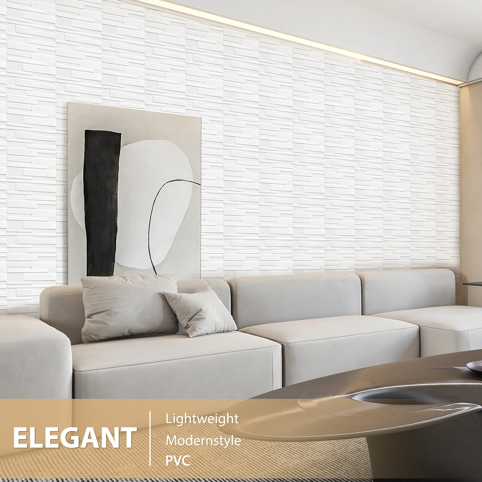 لوحة حائط من KUUJOJO ثلاثية الأبعاد لتزيين الحائط الداخلي، مناسبة لغرفة المعيشة والقاعة وغرفة النوم والفندق والمكتب وشريط إرسال #5