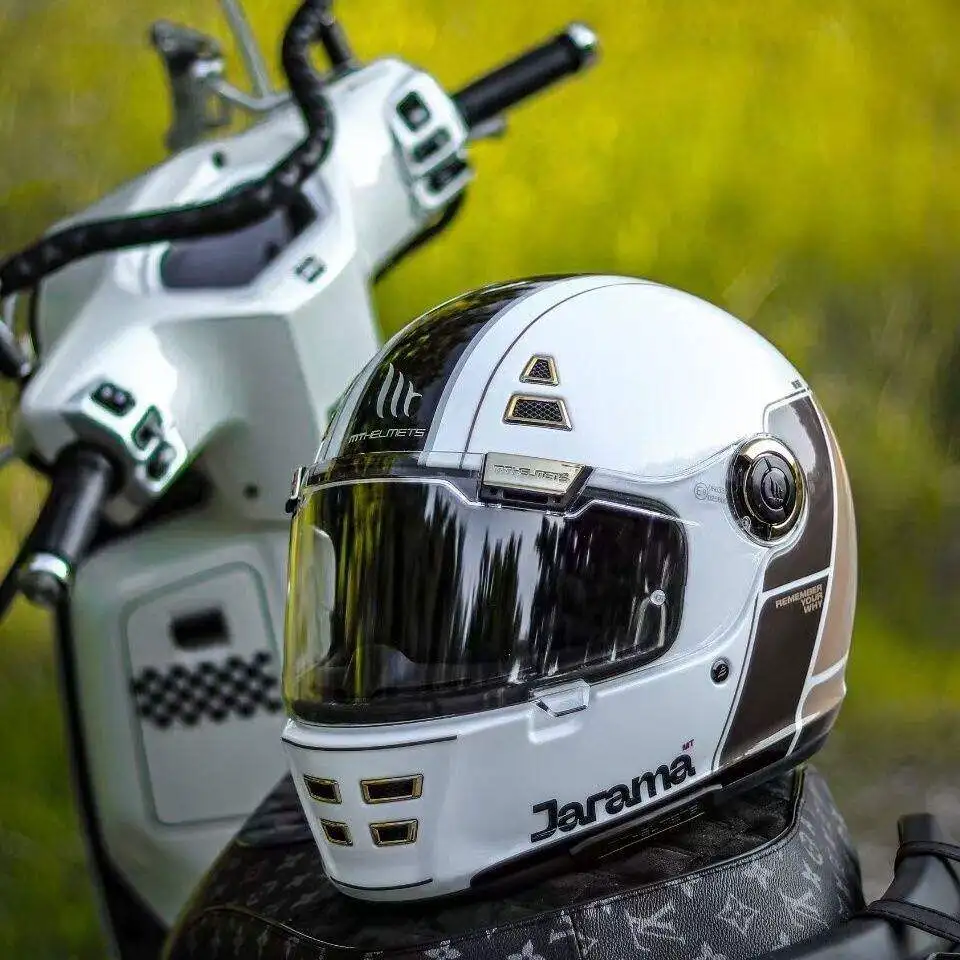MT JARAMA Retro Full Face Motorcycle Helmet Vintage Cruiser ECE DOT Unisex Four Seasons Casco Moto Anti-Fog Breathable Windproof