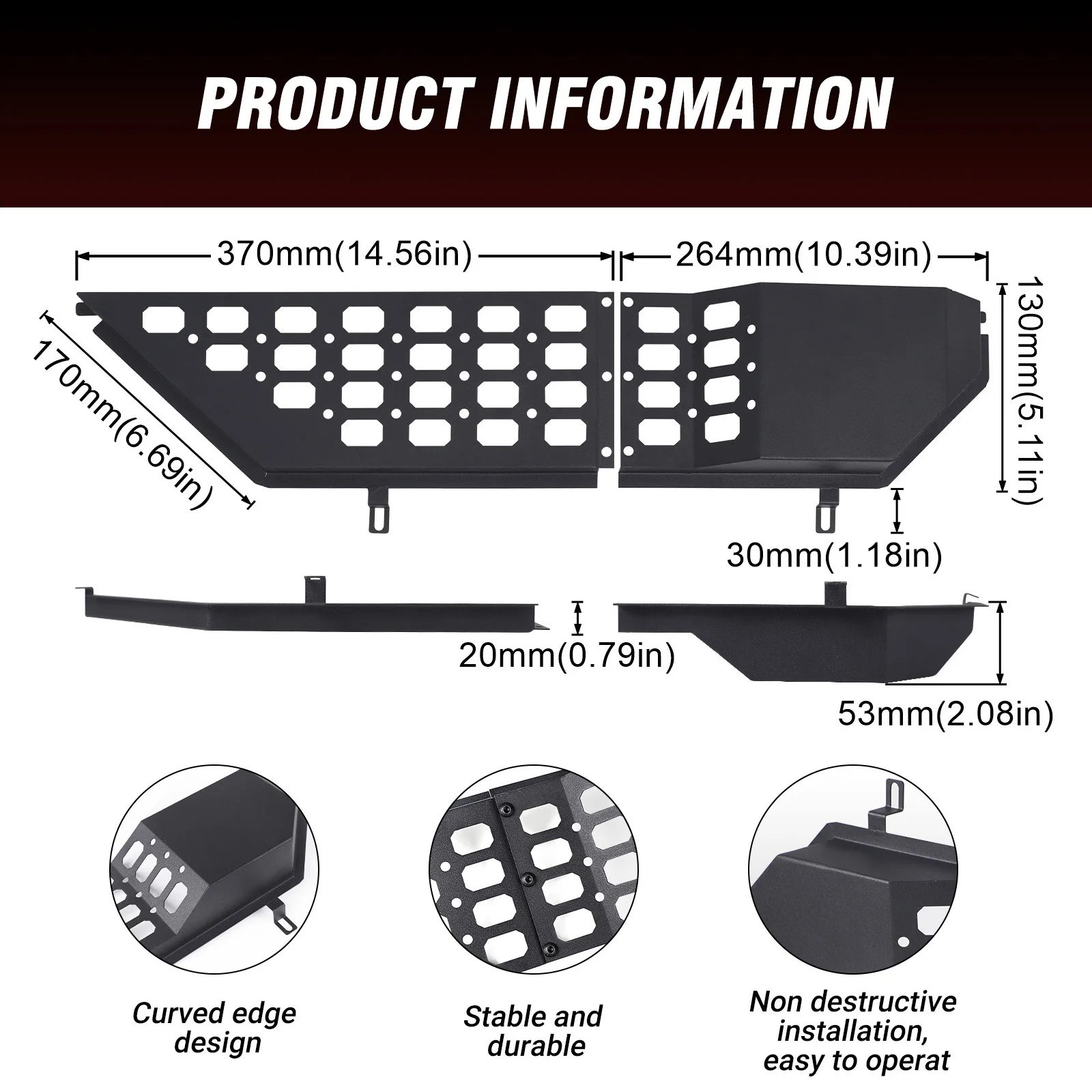 Metal Car Front Door Pocket Storage Box Interior Rack Door For Jeep Wrangler JL JLU 4XE 2018-25 Jeep Gladiator JT 2020-25