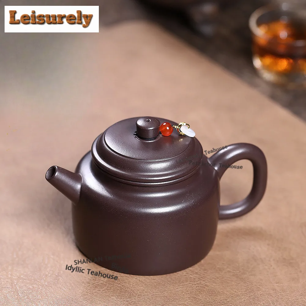 

280ml Boutique Yixing Purple Clay Teapots Handmade Engraved Pot Raw Ore Wood-fired Mud Kettle Chinese Zisha Tea Set Teaware Gift