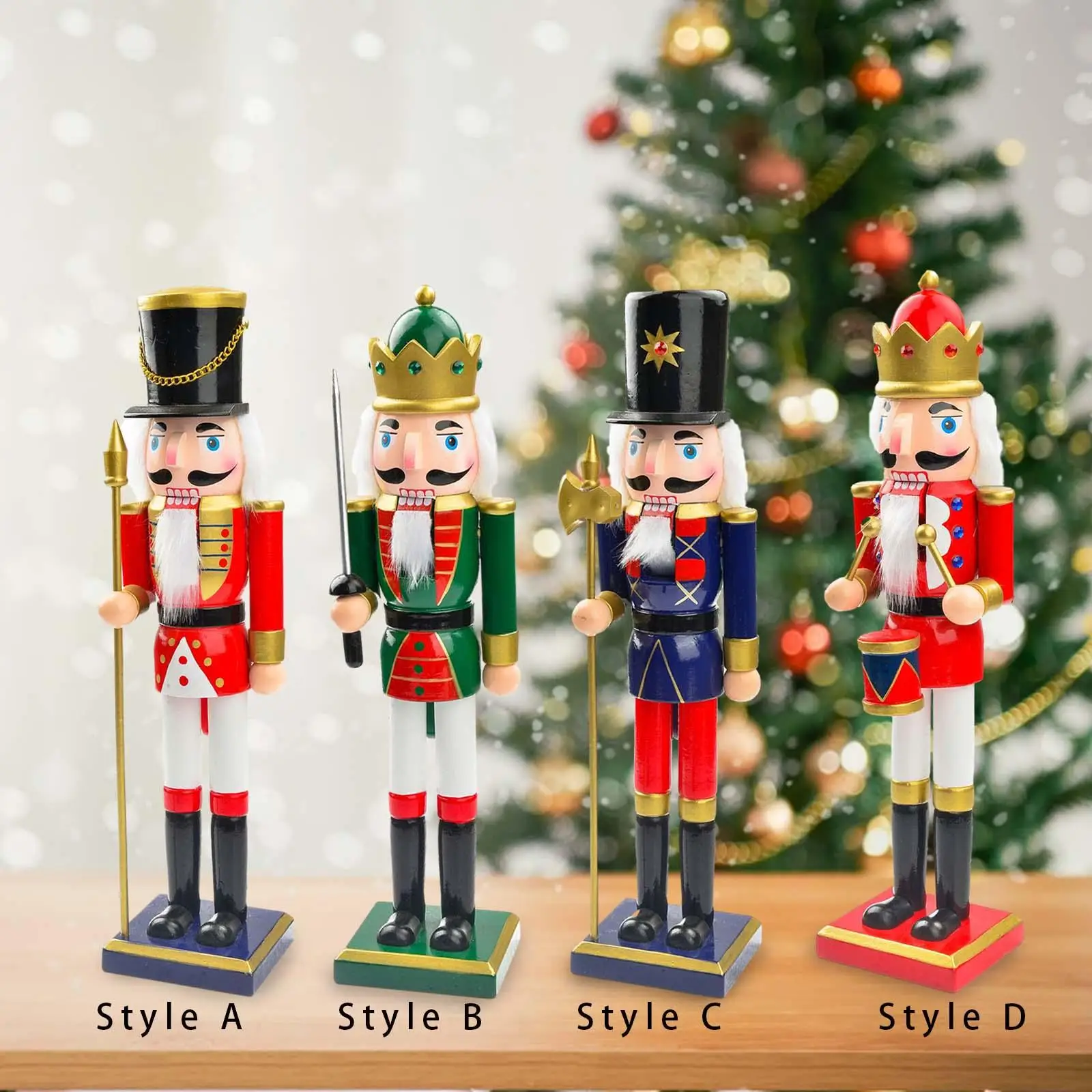 

10inch Christmas Nutcracker Soldier Ornament Durable for House Warming Party