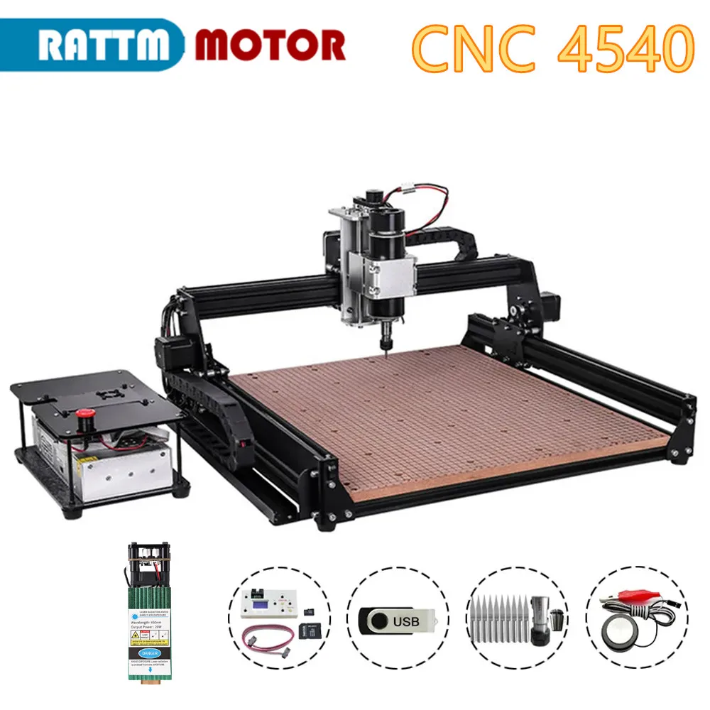 

MDF Table 3 Axis DIY 500W CNC 4540 Router Milling Engraving Machine Support Laser With Off-line Controller For Wood Metal