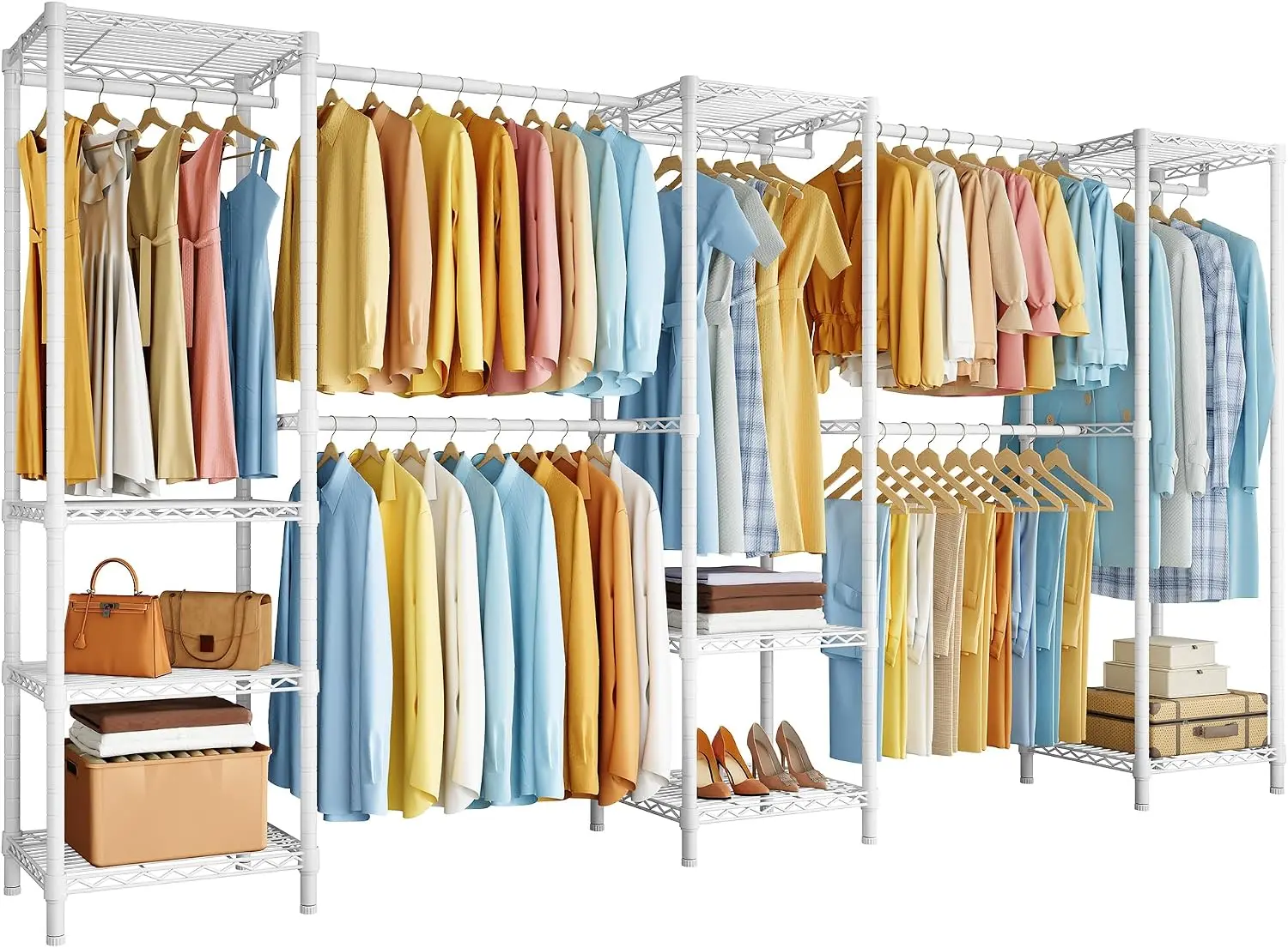 M2 Heavy Duty Clothes Rack, Expandable from 8'4-11'2, White