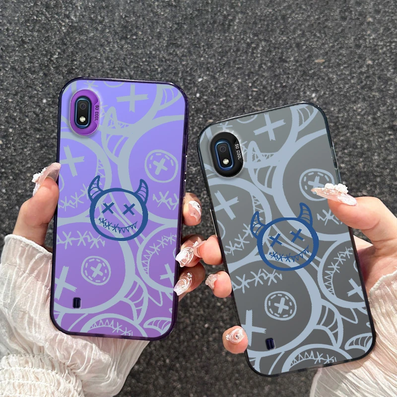 Painted Cartoon Demon Phone Case For Samsung Galaxy A10 M10 A M 10 Frosted Electroplated Shock-absorbing Cover Funda