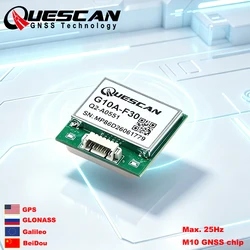 QUESCAN UBX-M10050-KB M10 GPS GNSS Module with Flash Support GPS Galileo Beidou GLONASS QZSS SBAS 1-25Hz