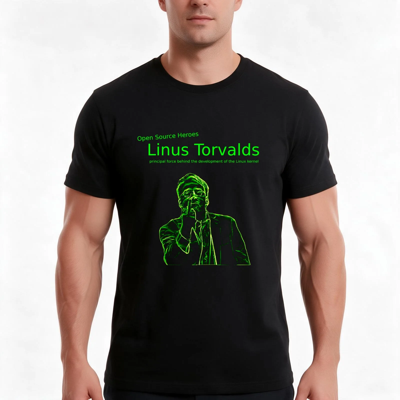 Linux Open Source Heroes - Linus Torvalds T-Shirt, Summer Casual Cotton Tee, Oversized Streetwear Tops, Vintage Graphic Print