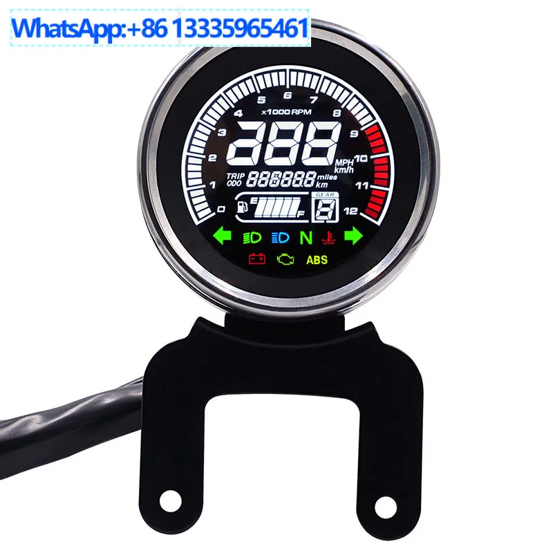 Cross-border direct supply motorcycle multi-purpose instrument, modified mileage, kilometers, switching LCD screen display tacho