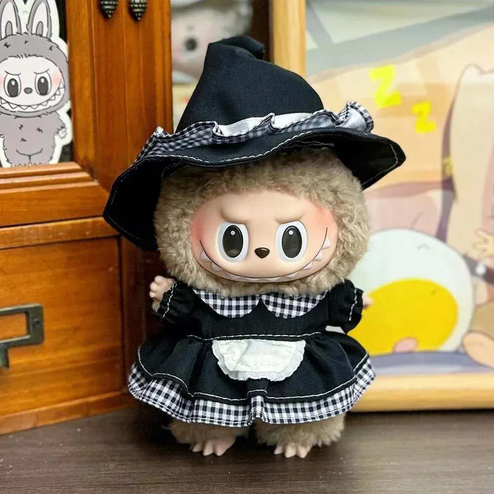 

15-17cm Labubu Doll Clothes Denim Suit Adorable Pendant Outfit for Sitting Party and Mini Plush Dolls