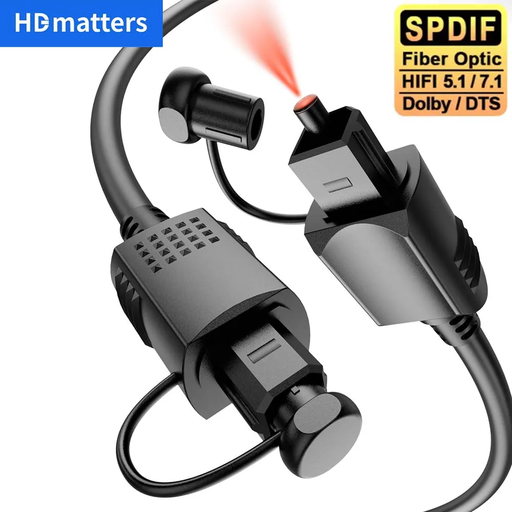 S/PDIF Toslink Digital Optical Audio Cable 5.1CH Hi-Fi Toslink SPDIF Coaxial Audio Cable for Amplifiers Apple TV PS4 Sound Bar