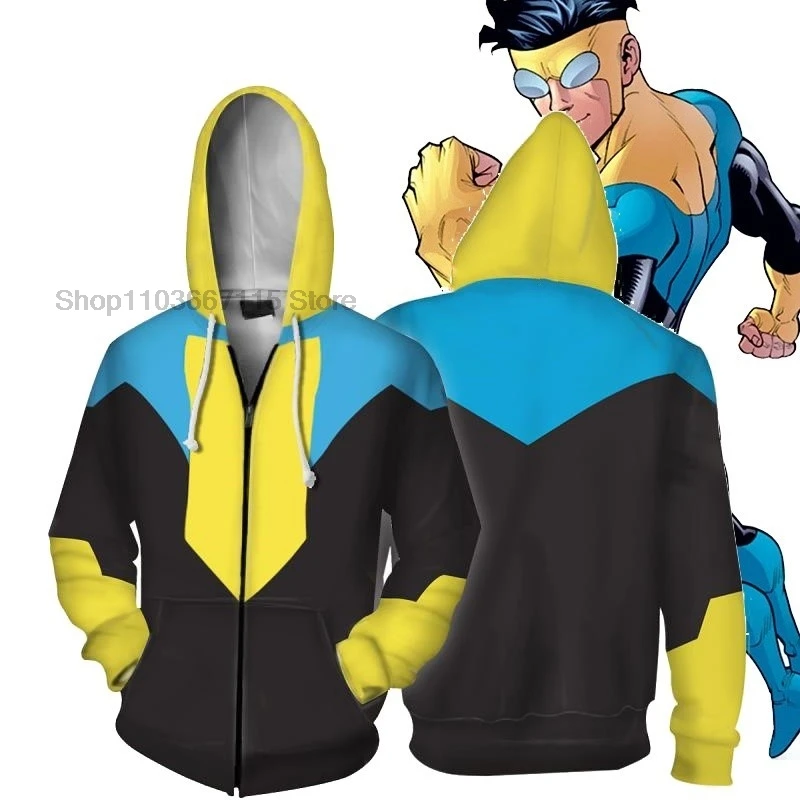 Anime Invincible Superboy Mark Grayson Cosplay Costume Hoodies Sweatshirts Pullover Streetwear 3D Printed Polyester Jacket