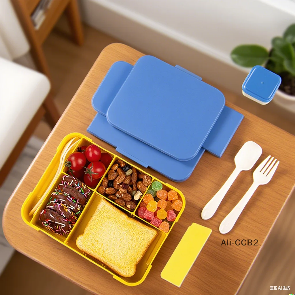 

37oz Adorable Cartoon Printed Bento Box Microwavable Divided Lunch Box Leakproof BPA-Free Snack Food Container For School Picnic