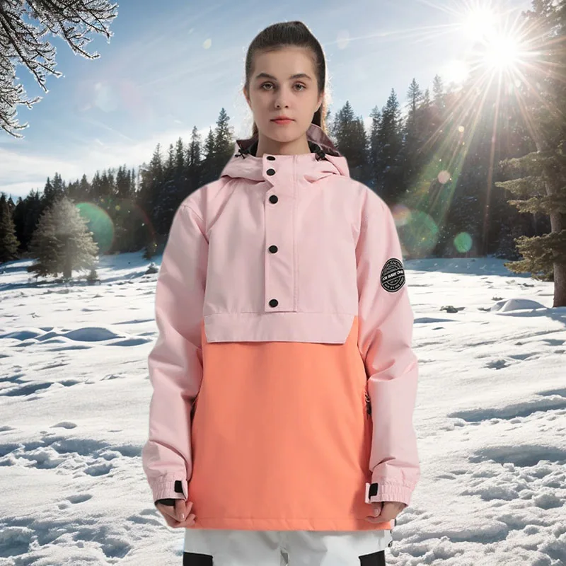 

2025 мужские зимние уличные женские лыжные куртки, водонепроницаемые ветрозащитные теплые лыжные топы с капюшоном, дышащие спортивные свободные пальто для сноуборда