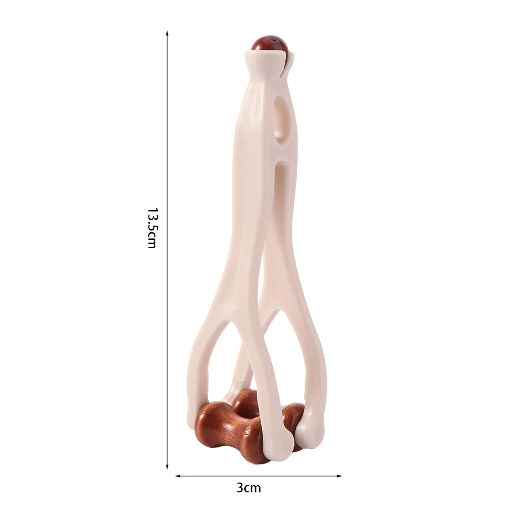 Ergonomic Dual-sided Roller Finger Massager Hardwood Joint Relief Hand Massager Bone-Shaped Meridian Relief Acupressure Tool New