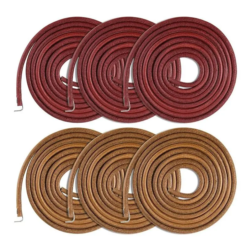 Innovative 6PCS Treadle Sewing Machine Belt, 72 Inch 3/16 Inch Replacement Leather Belt With Hook For Singer/Jones Sewing